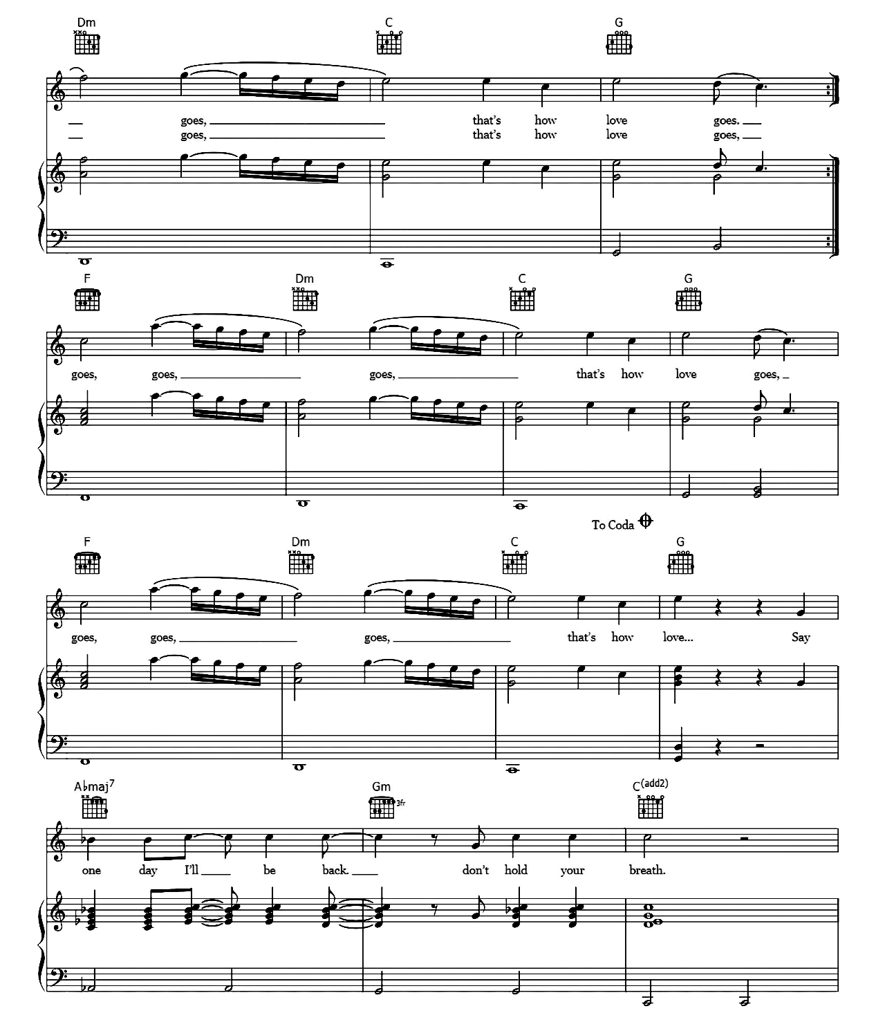 Love Goes sheet music 4