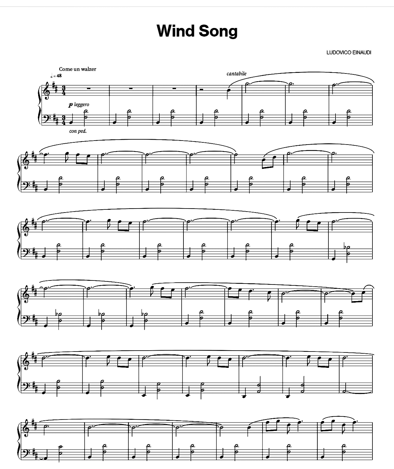 Wind Song sheet music