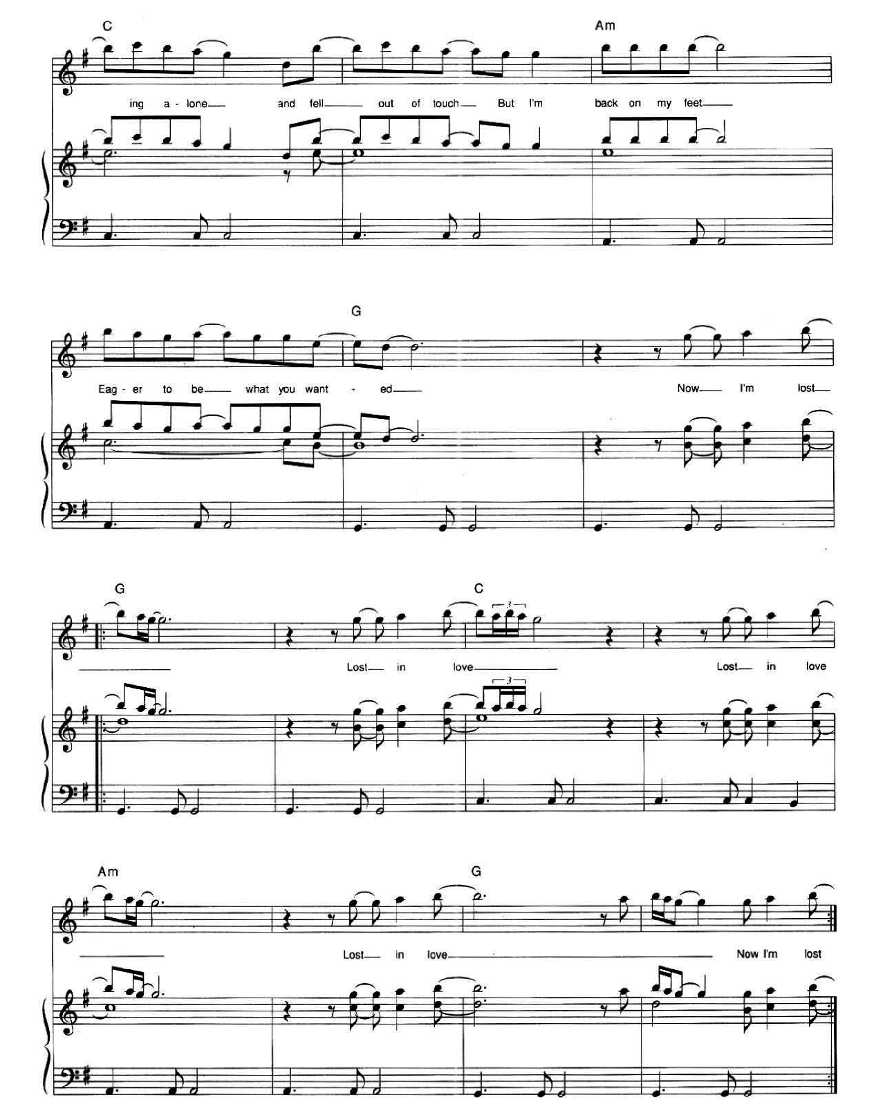 Lost In Love sheet music 5