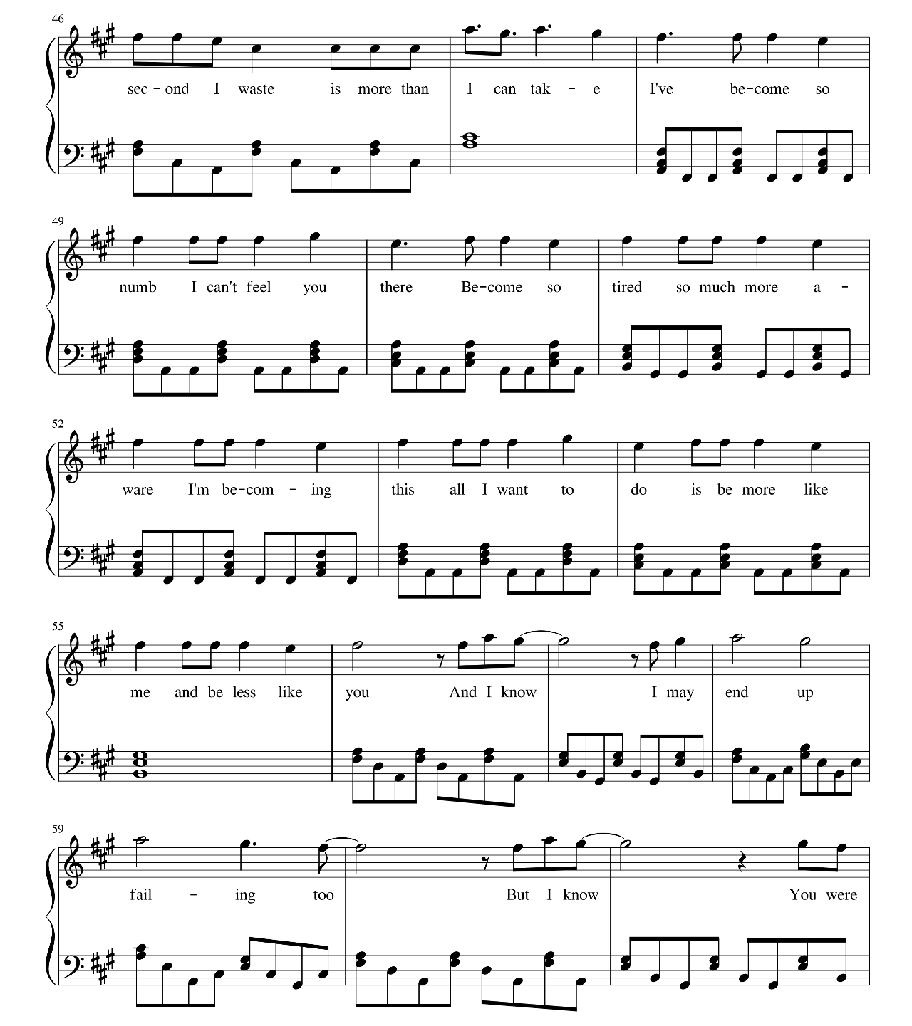 Numb sheet music 4