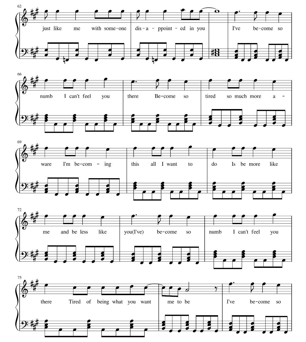 Numb sheet music 5