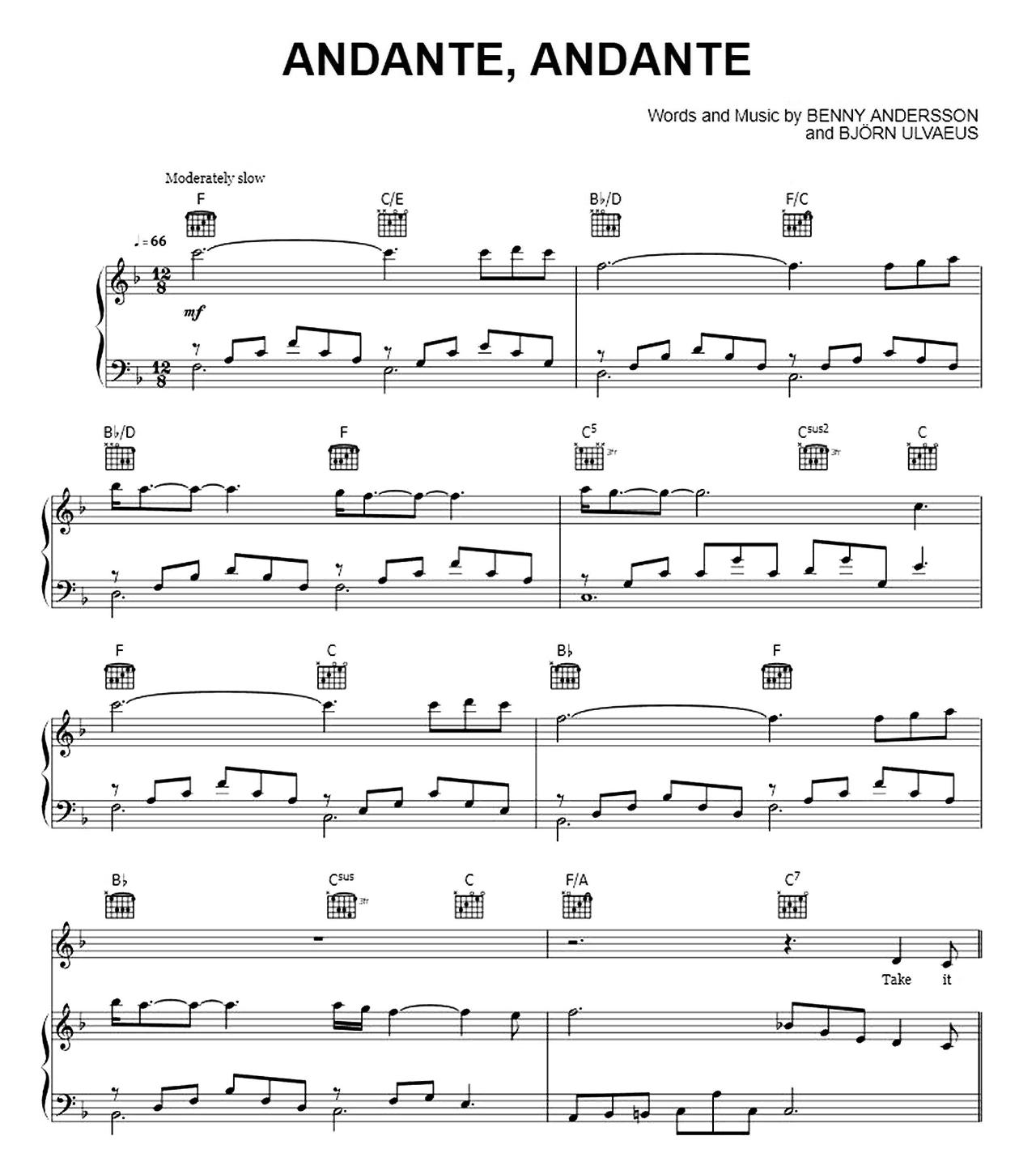 Andante Andante sheet music