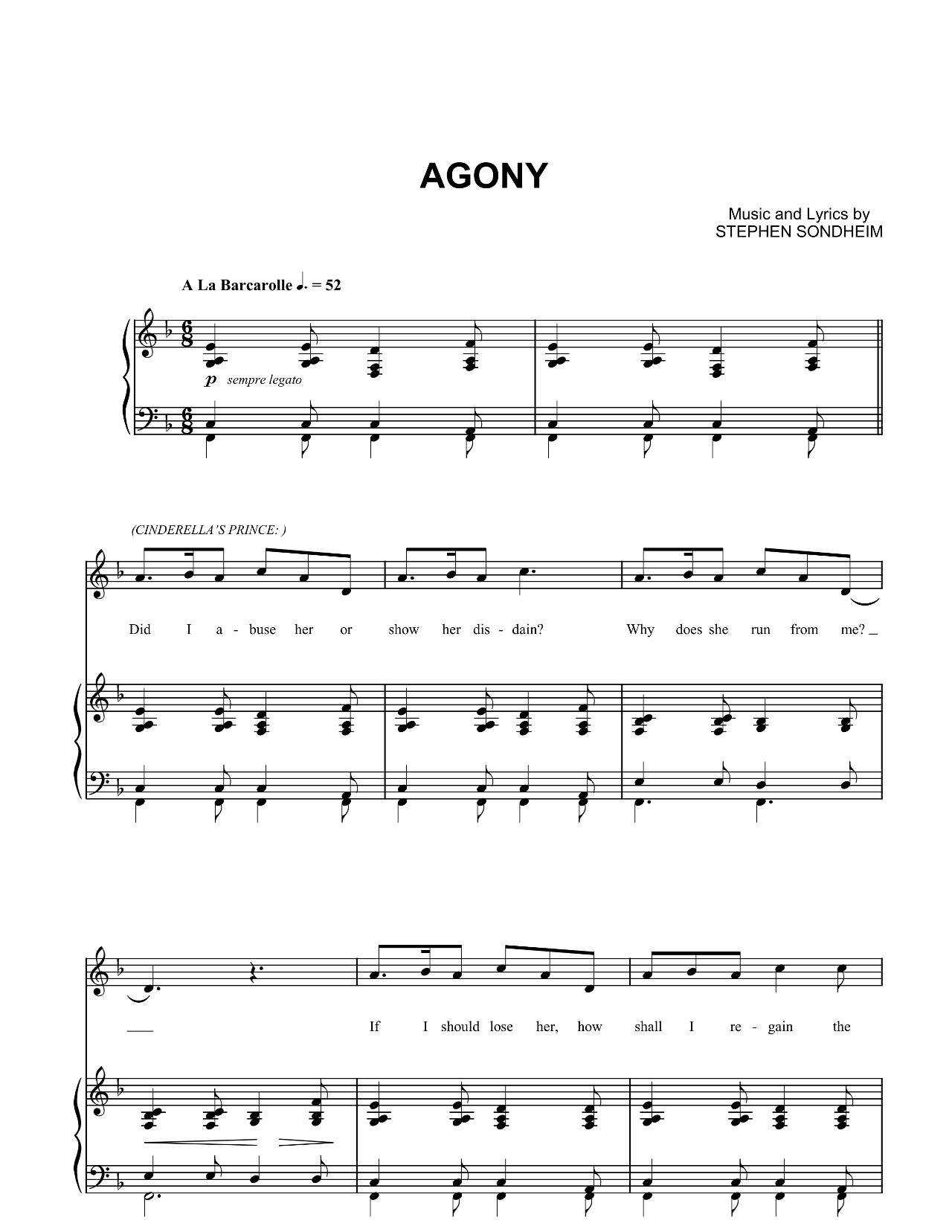 Agony sheet music