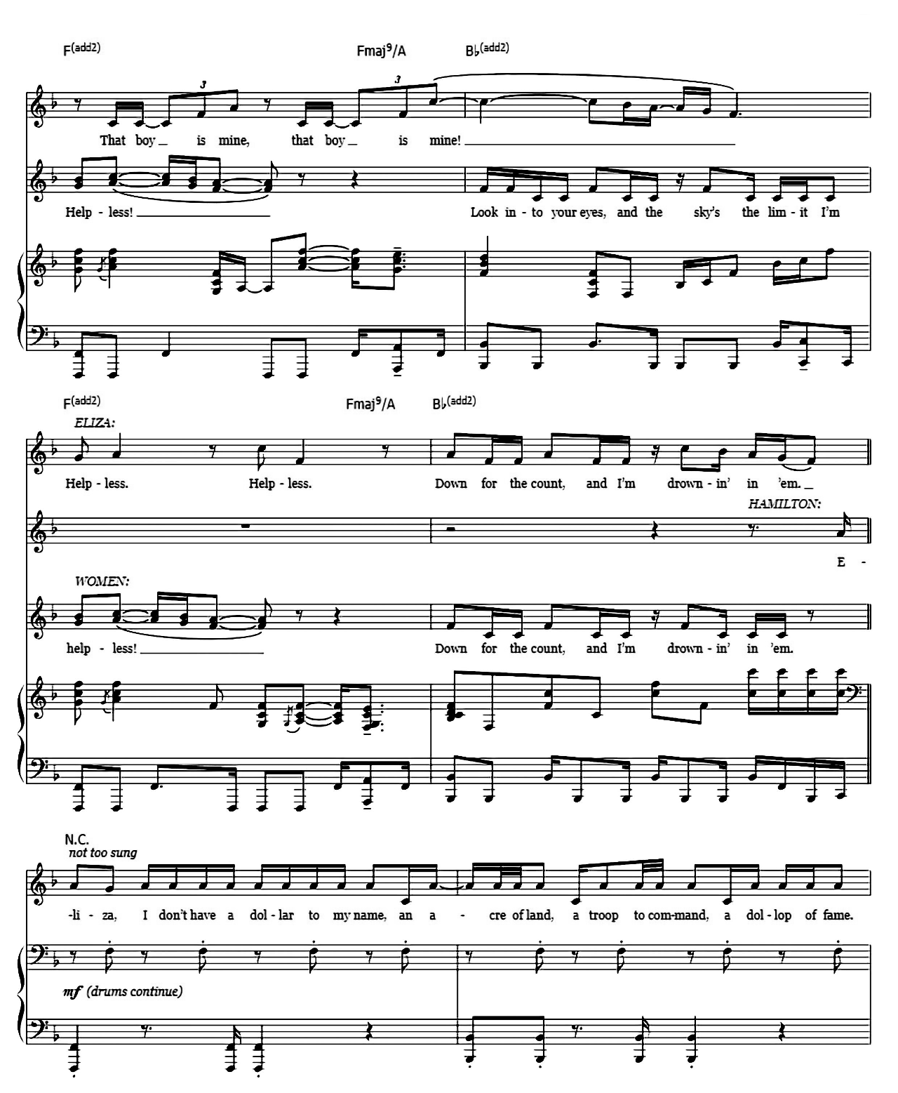 Helpless (from Hamilton) sheet music 9