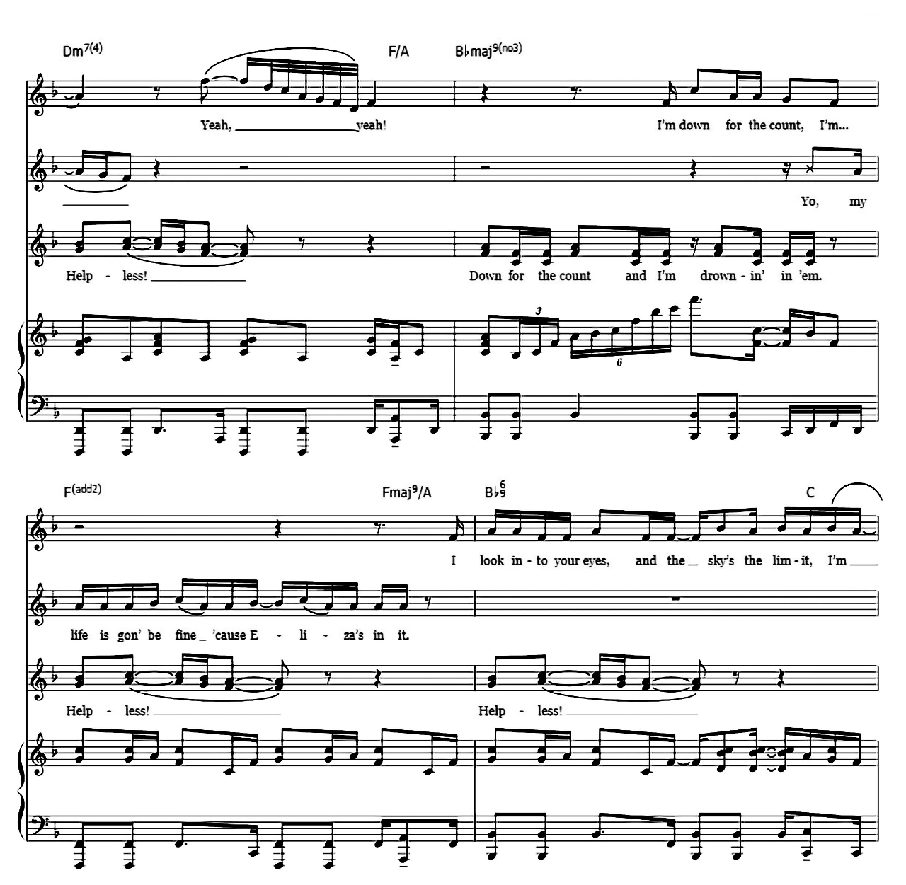 Helpless (from Hamilton) sheet music 12