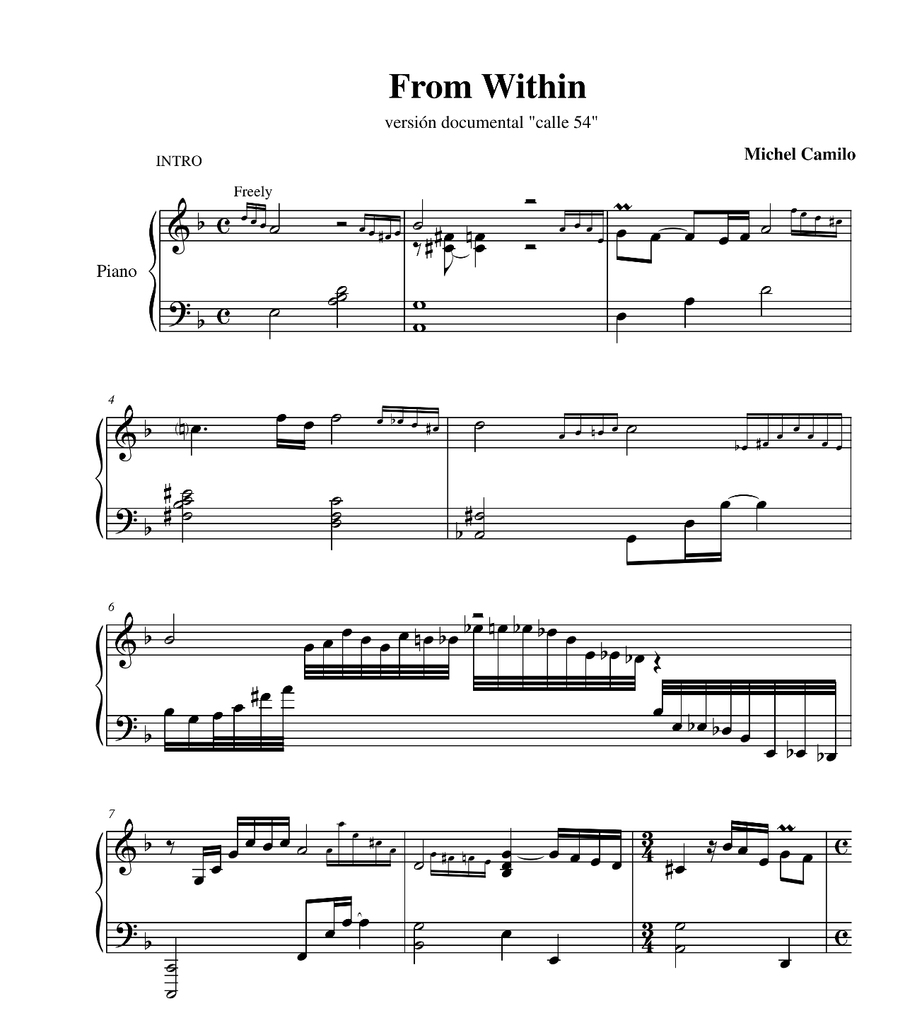 From Within sheet music