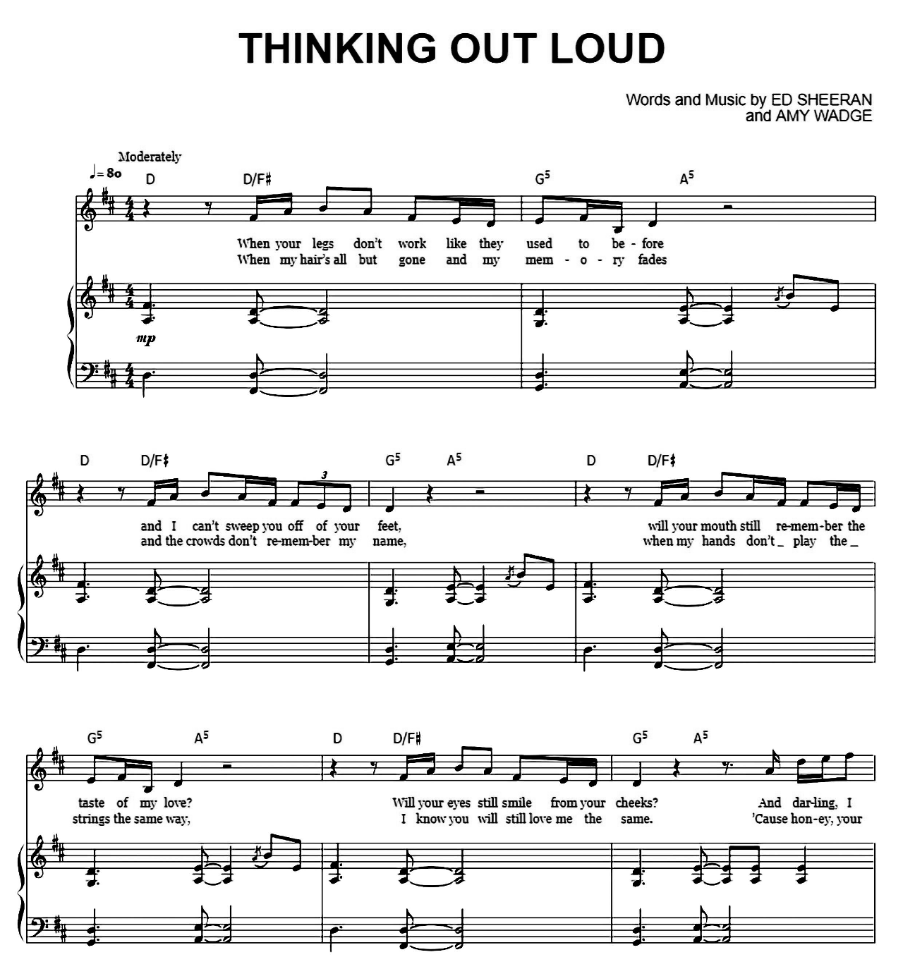 Thinking Out Loud sheet music