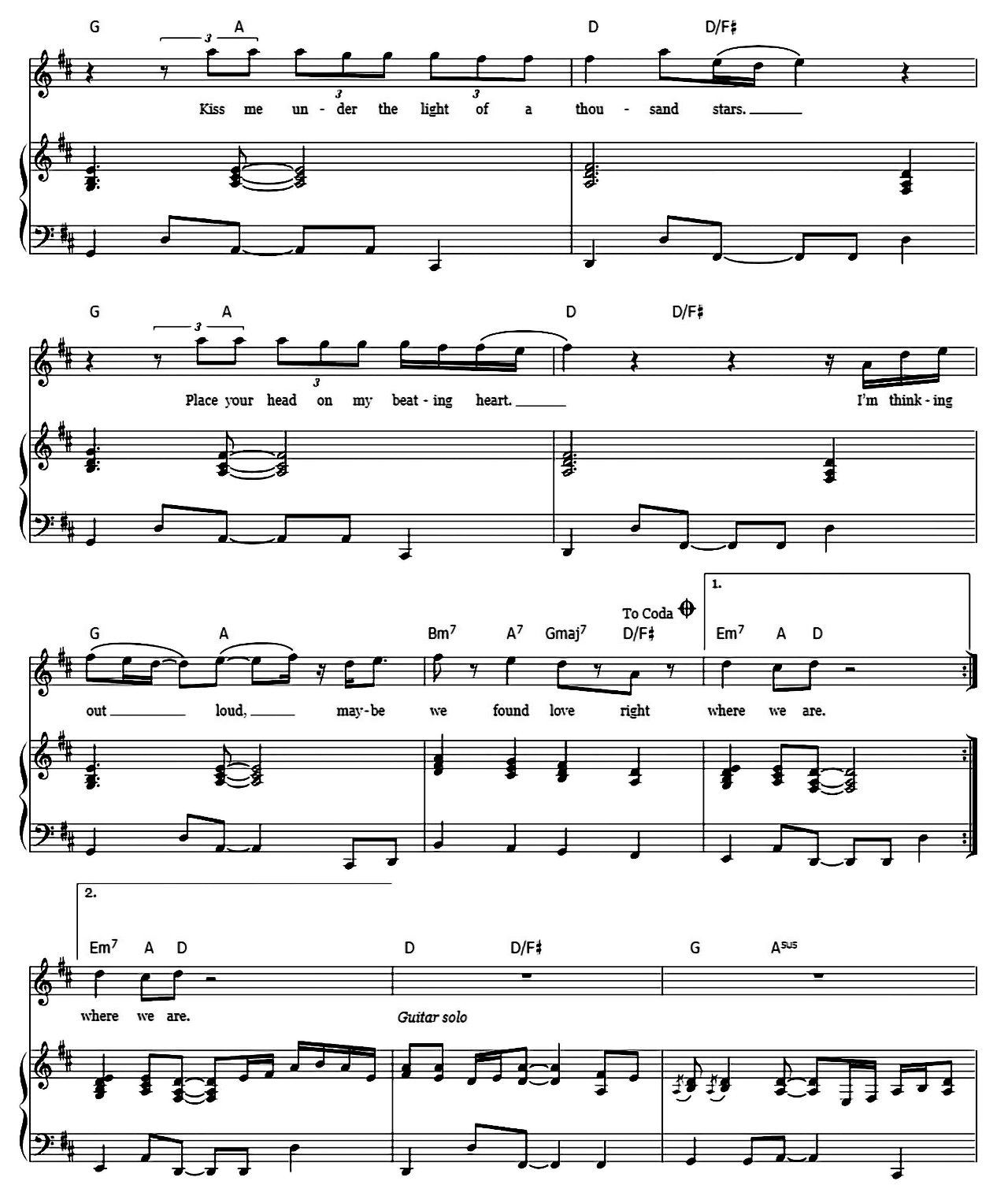 Thinking Out Loud sheet music 4