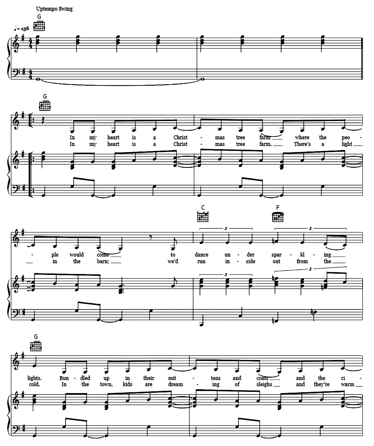 Christmas Tree Farm sheet music 2