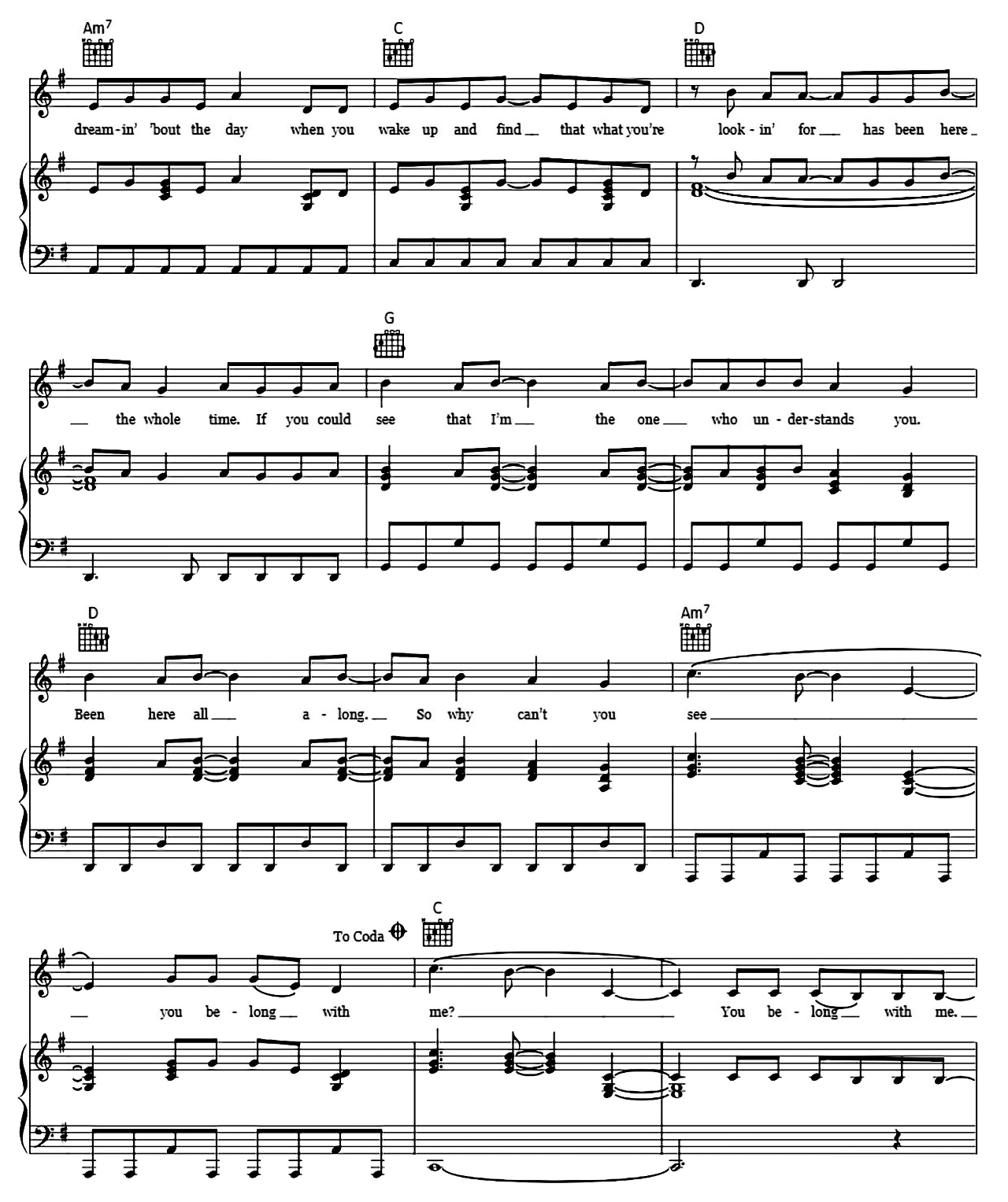 You Belong With Me sheet music 3