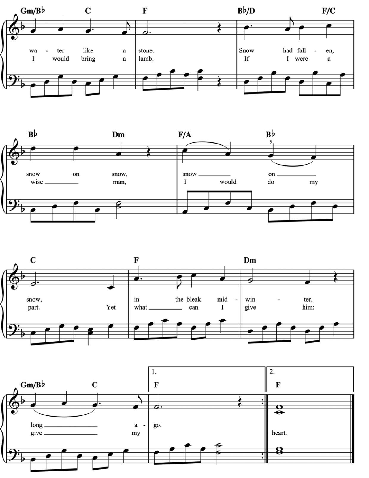 In The Bleak Midwinter sheet music 2