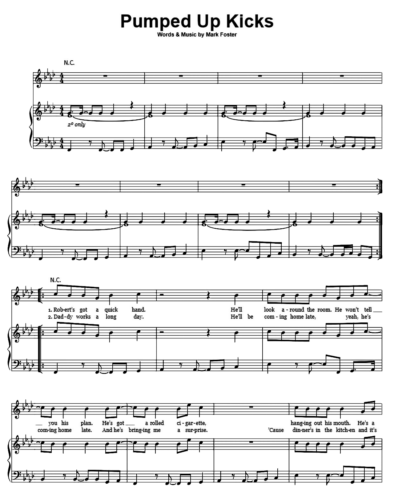 Pumped Up Kicks sheet music
