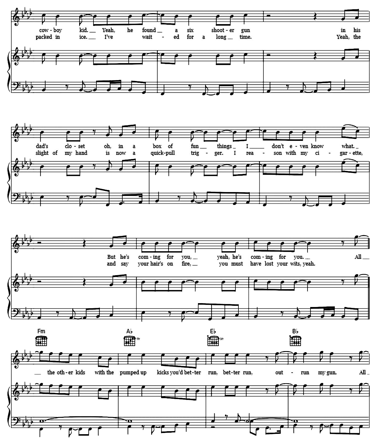 Pumped Up Kicks sheet music 2