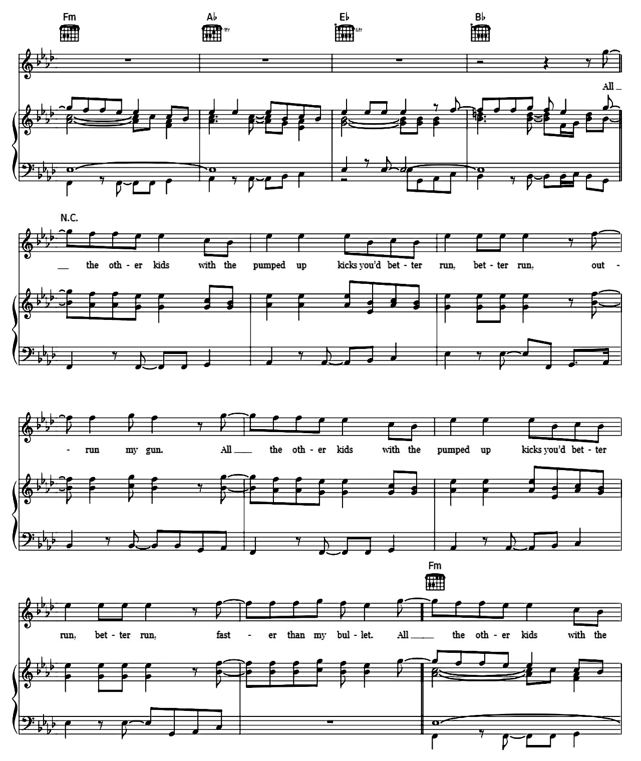 Pumped Up Kicks sheet music 5