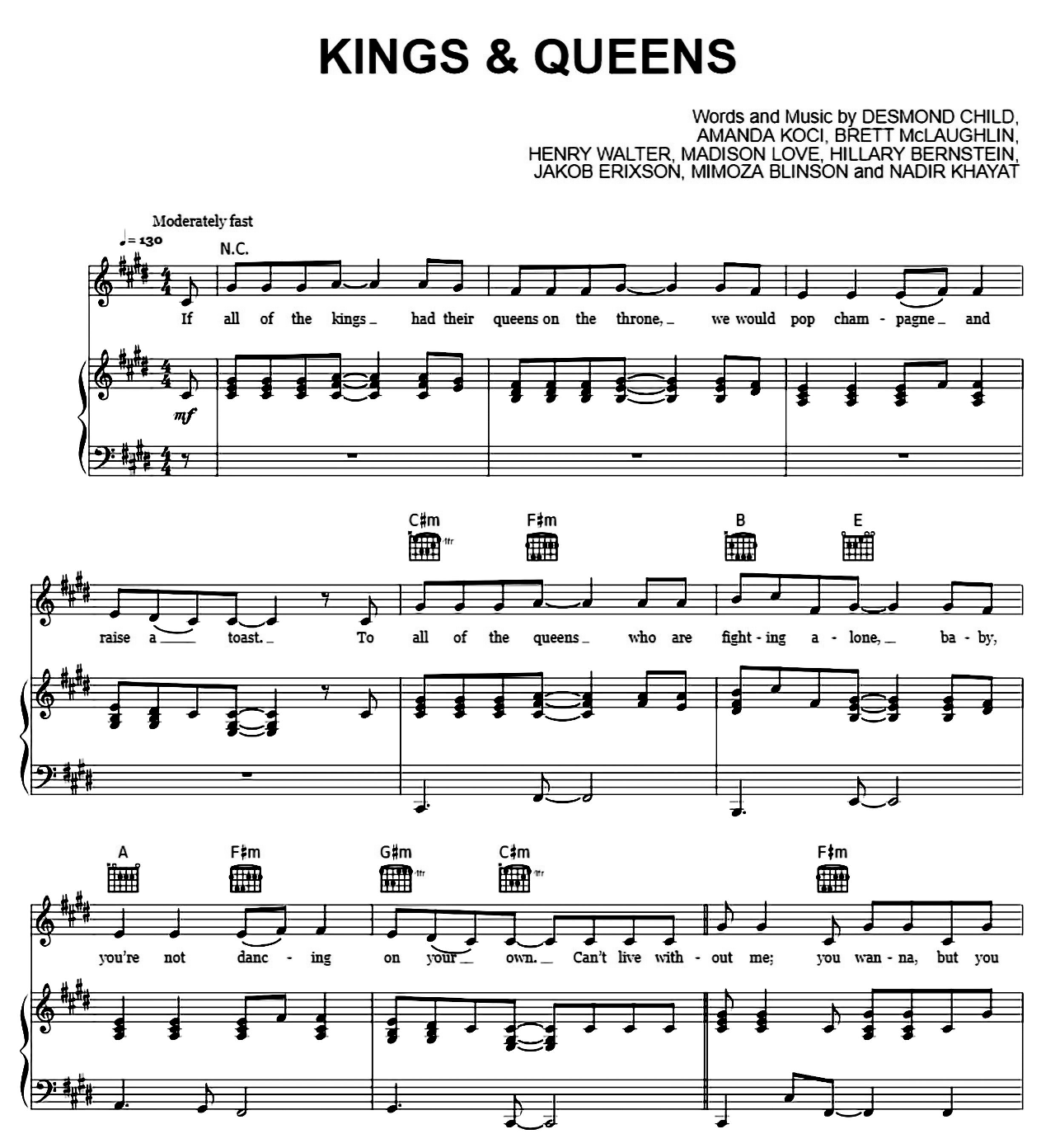 Kings & Queens sheet music