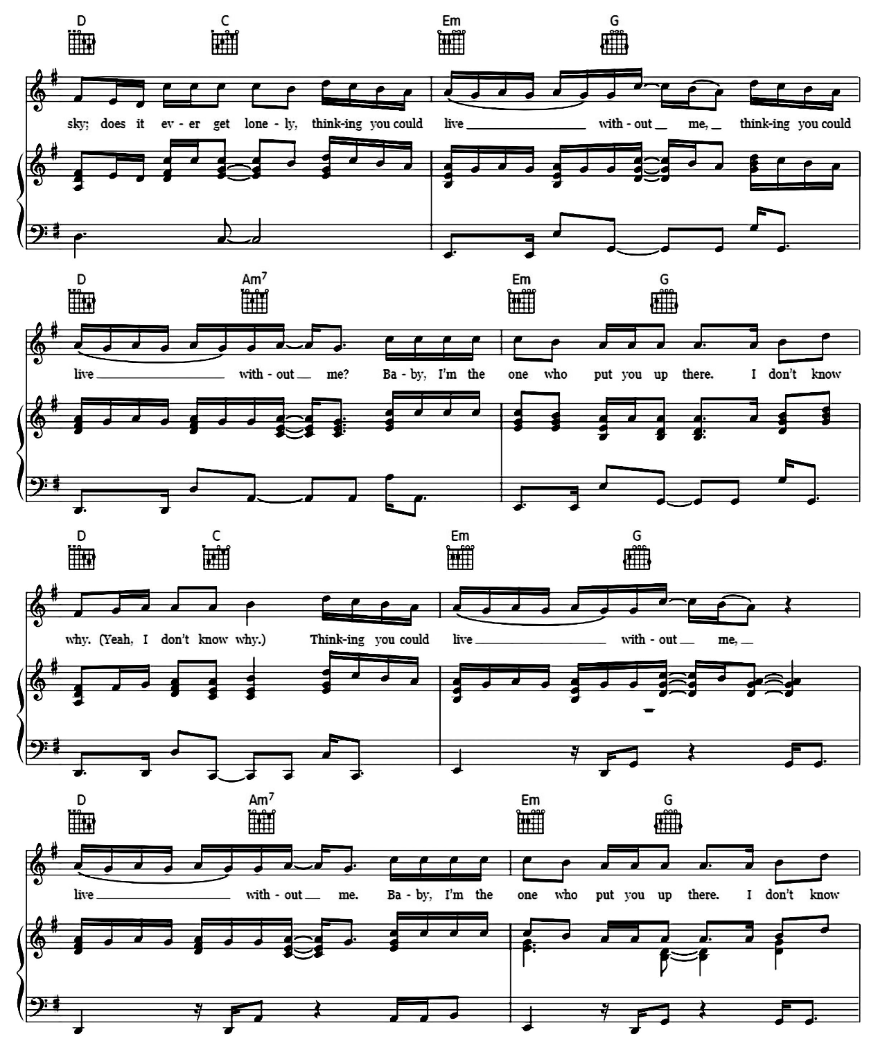 Without Me sheet music 3