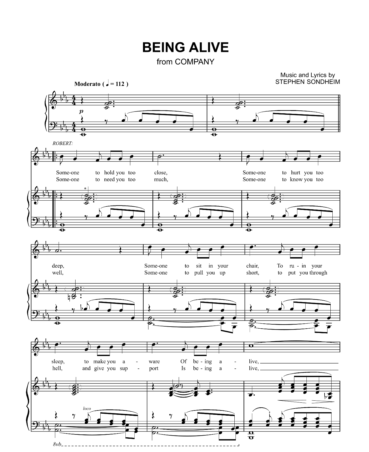 Being Alive (from Company) sheet music