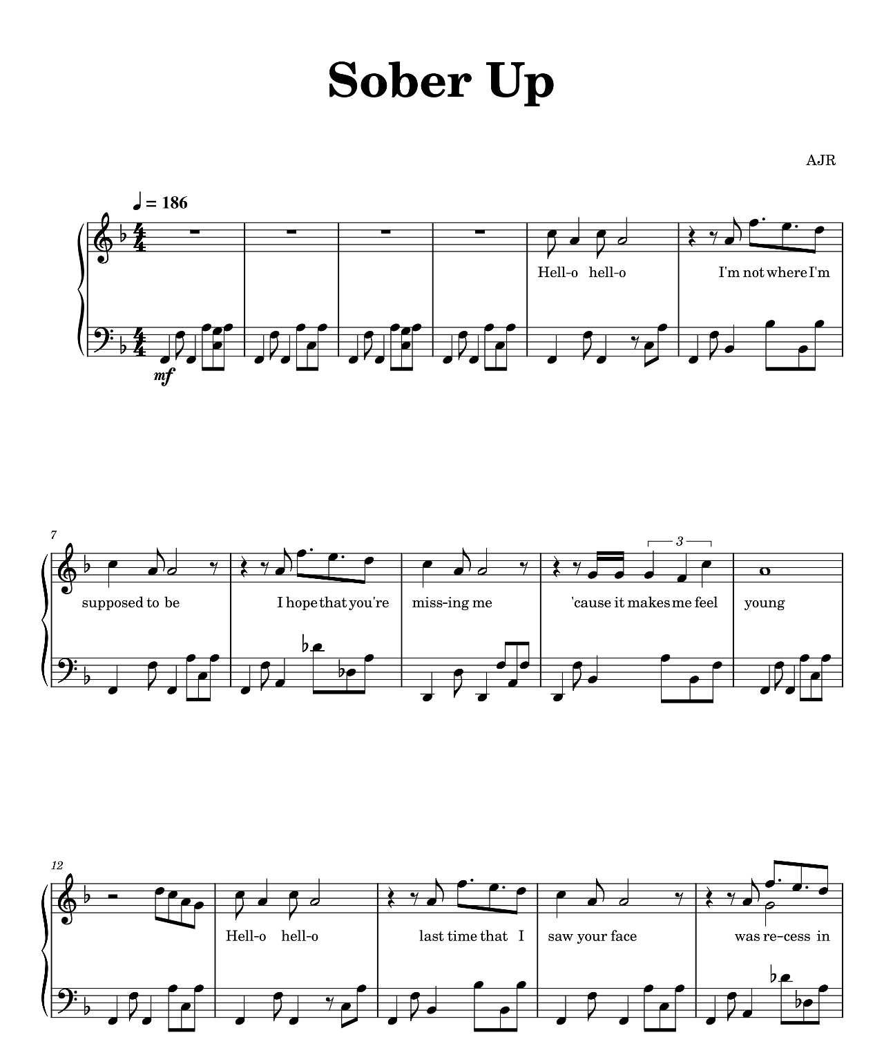 Sober Up sheet music