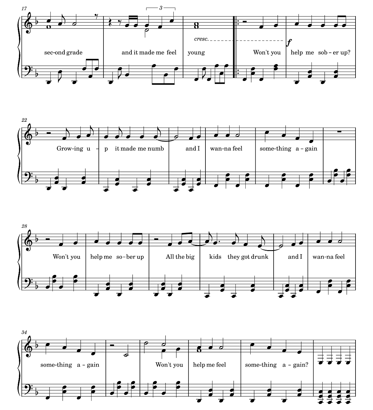 Sober Up sheet music 2