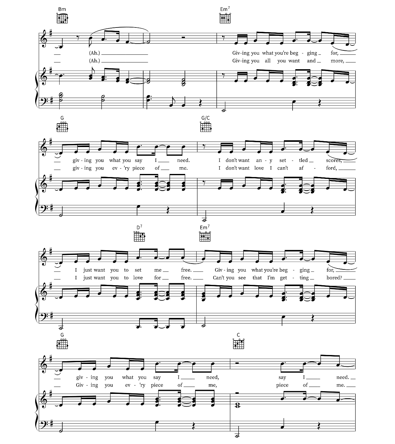 Bored sheet music 2