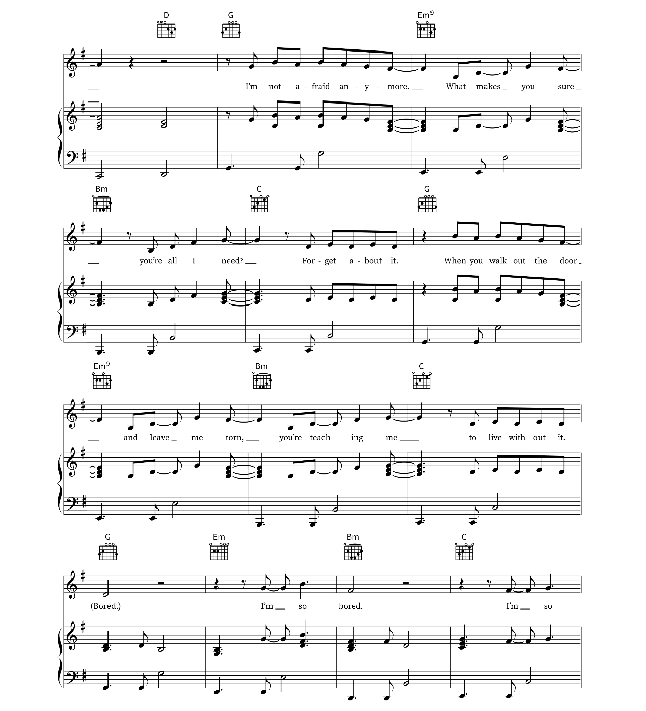 Bored sheet music 3