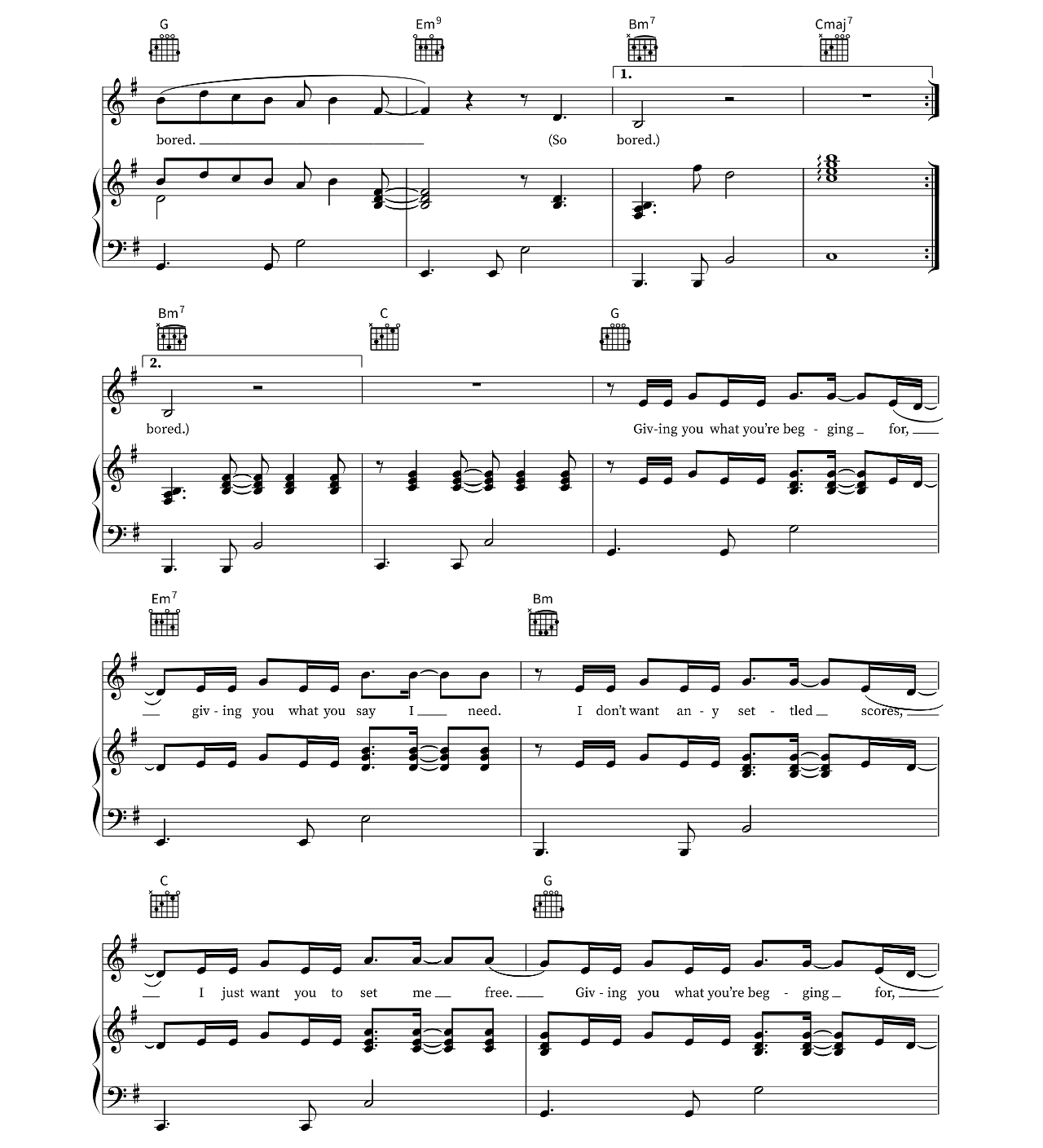 Bored sheet music 4