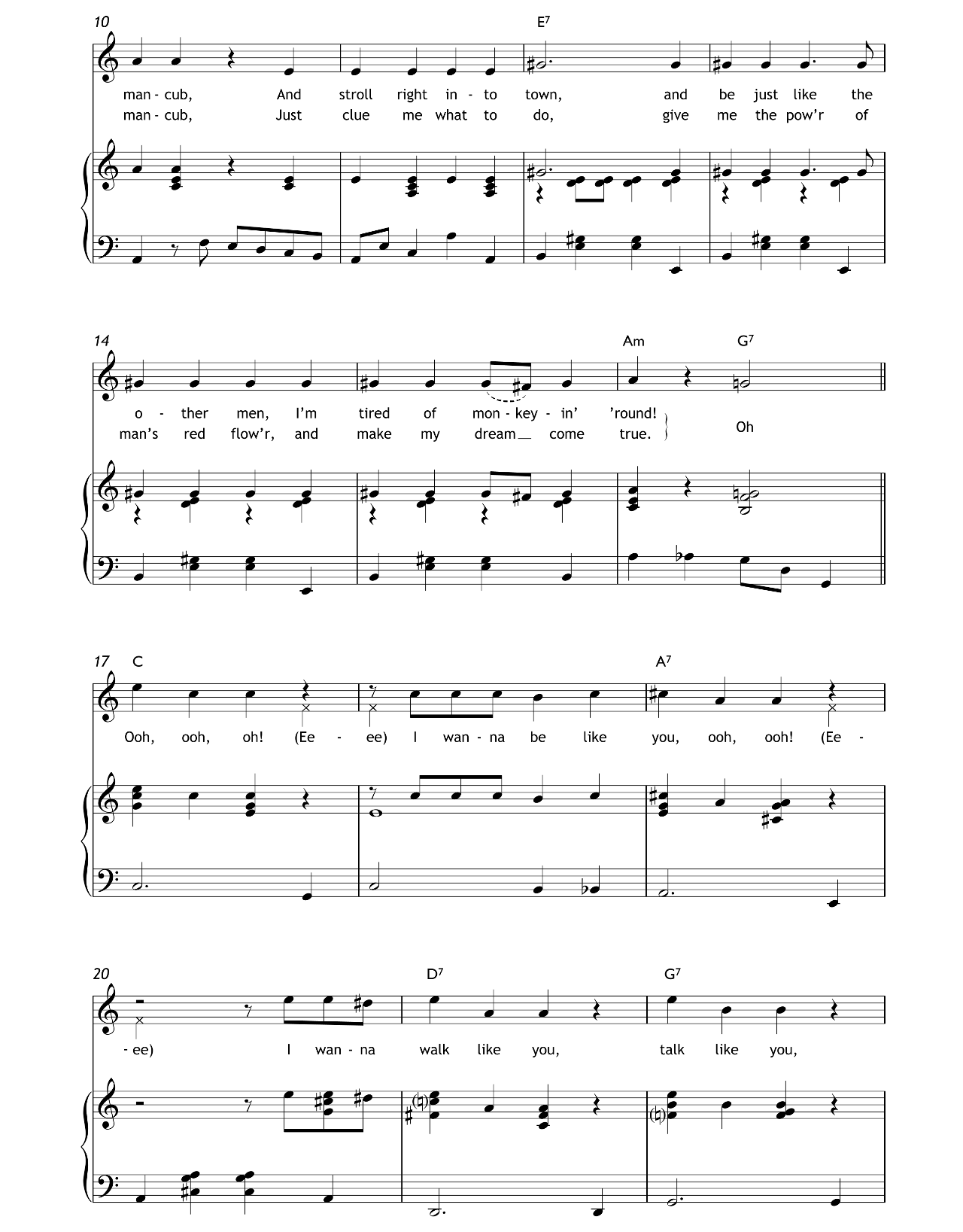 I Wanna Be Like You (from The Jungle Book) sheet music 2