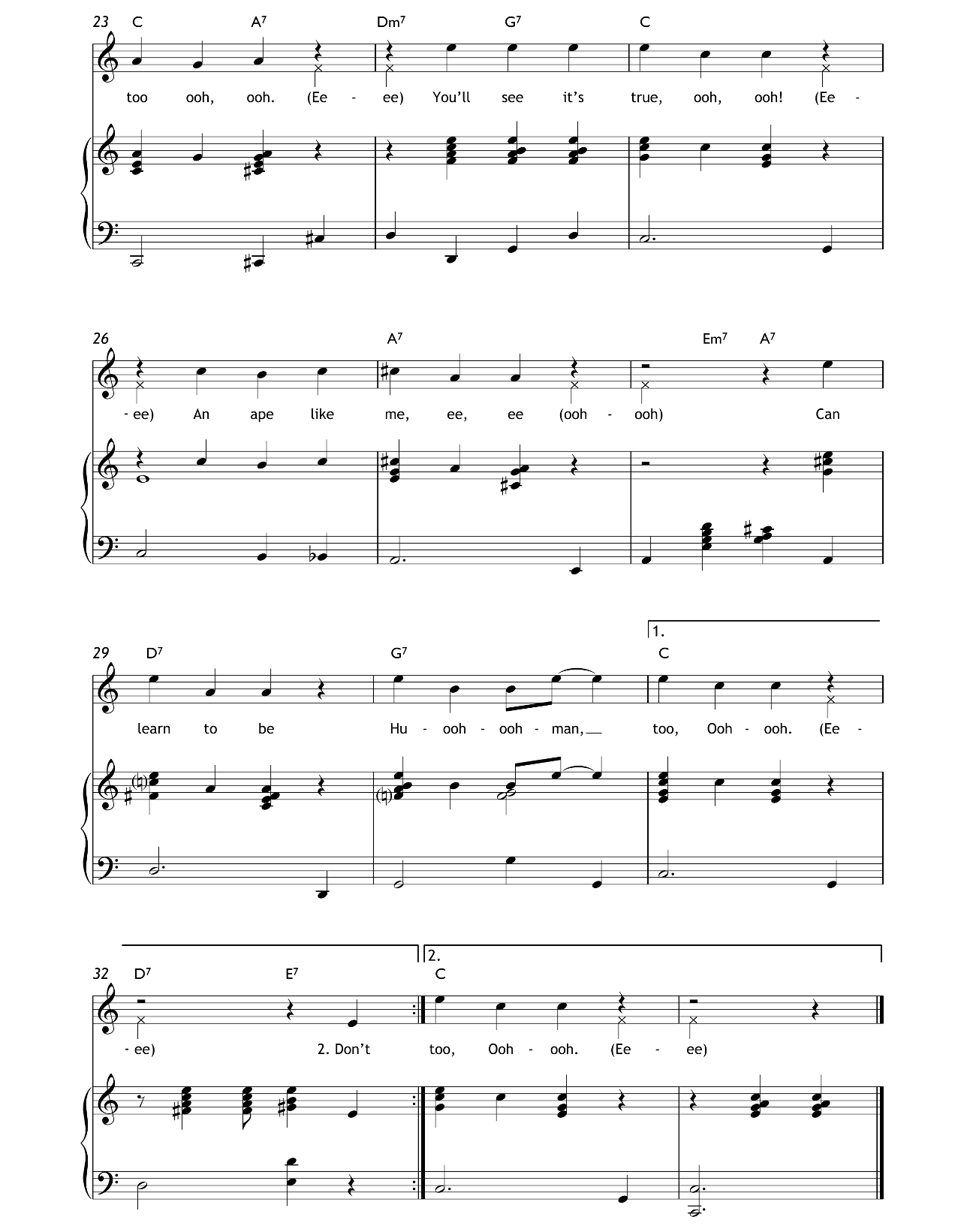 I Wanna Be Like You (from The Jungle Book) sheet music 3