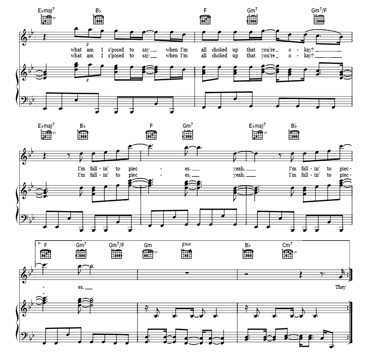 Breakeven sheet music 4