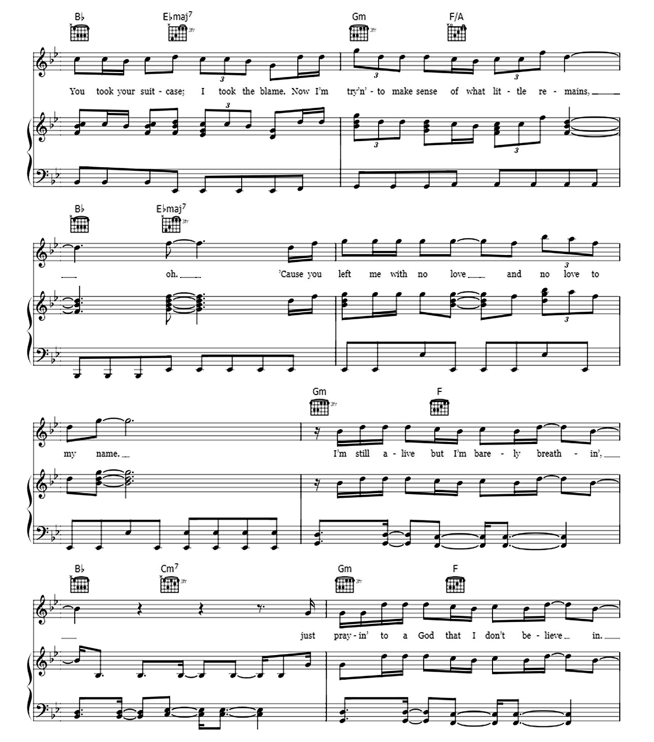 Breakeven sheet music 6