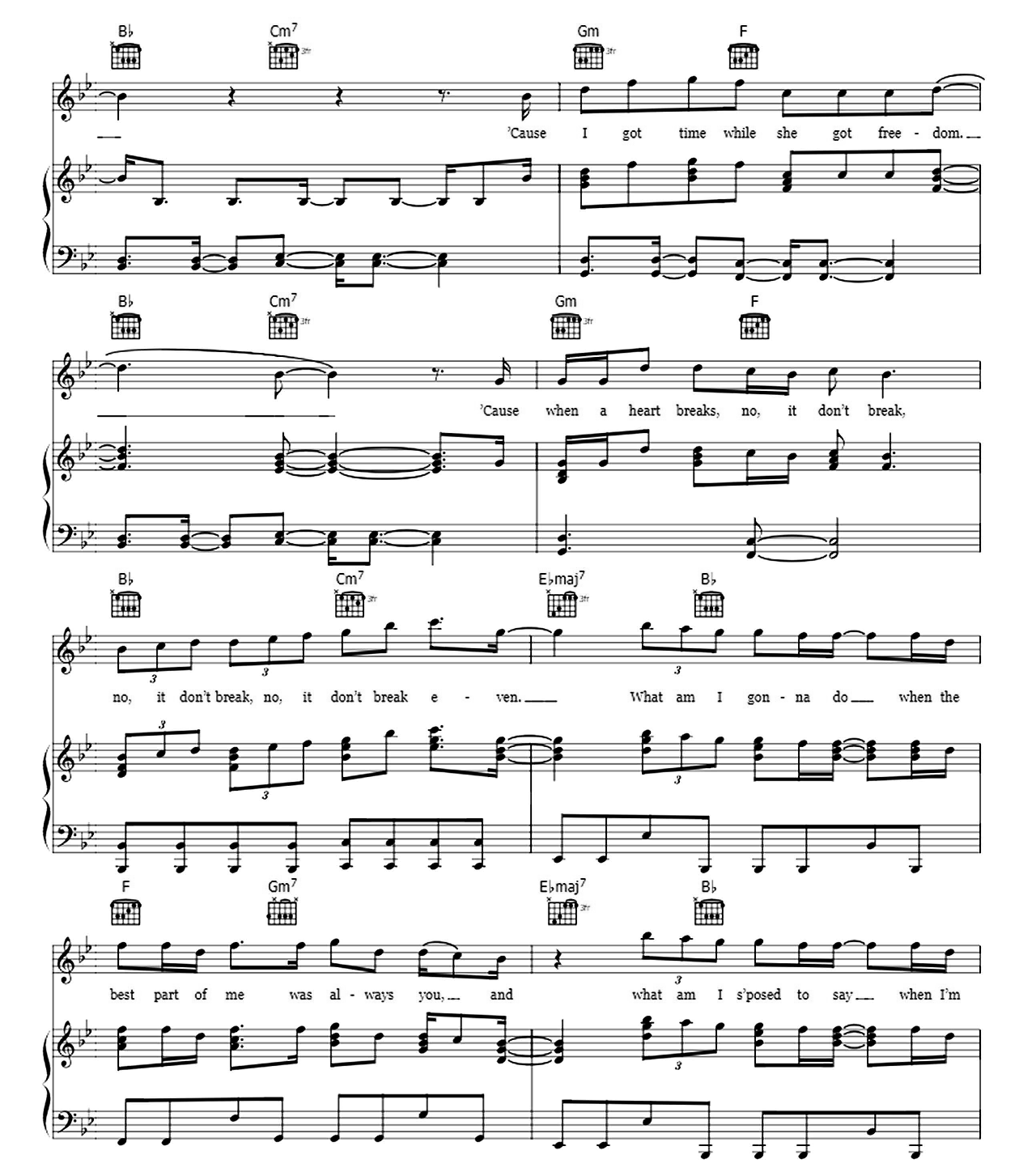 Breakeven sheet music 7