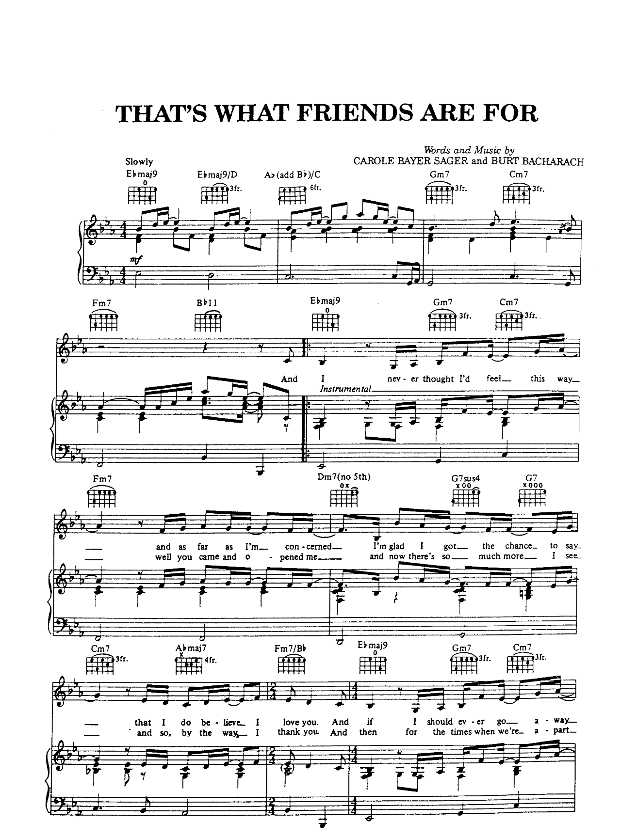 That's What Friends Are For sheet music