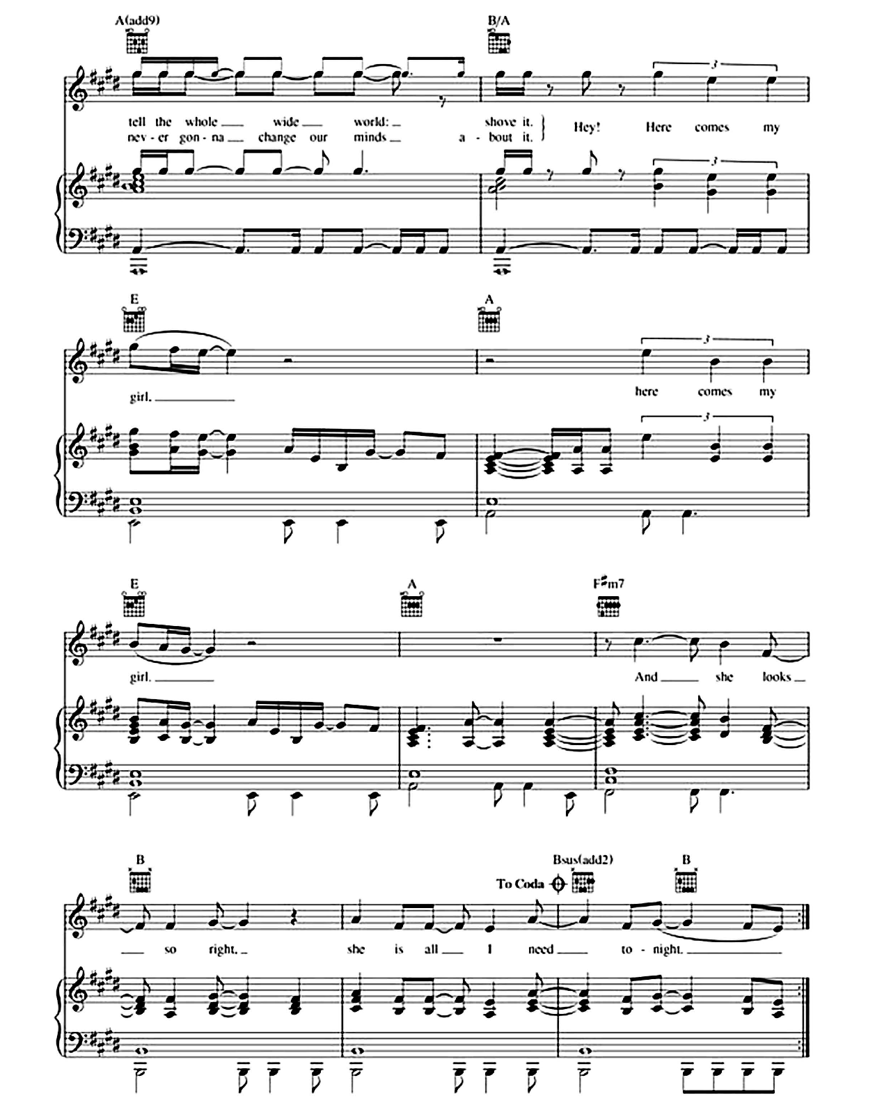 Here Comes My Girl sheet music 3