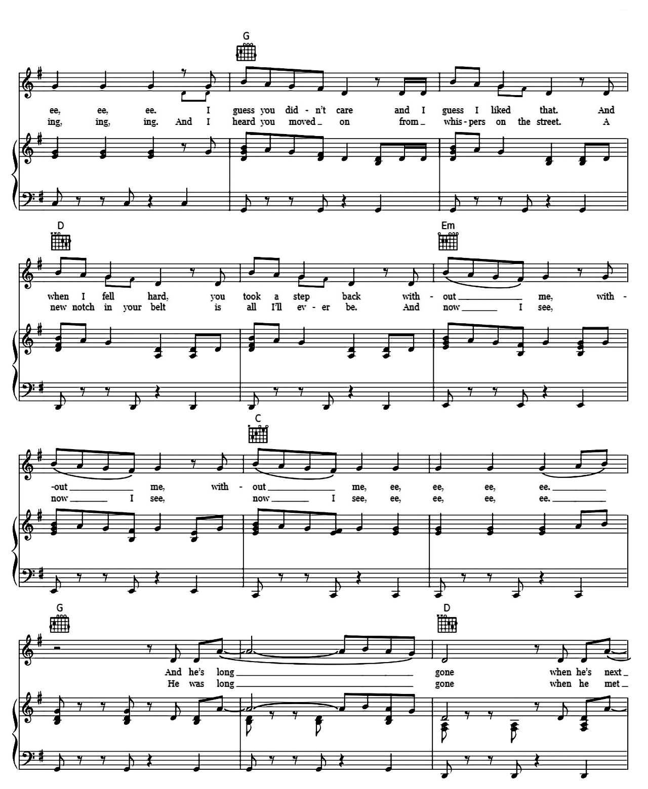 I Knew You Were Trouble sheet music 2