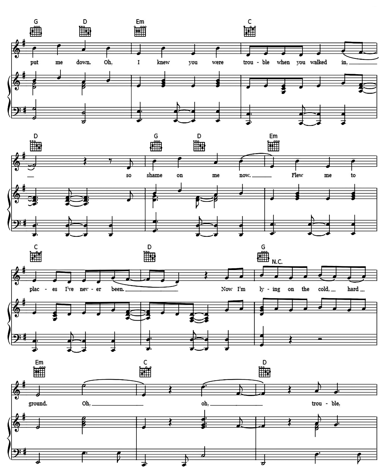 I Knew You Were Trouble sheet music 4