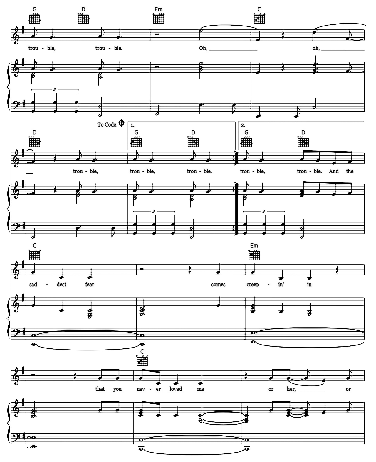 I Knew You Were Trouble sheet music 5