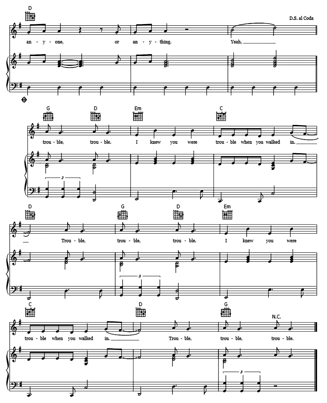 I Knew You Were Trouble sheet music 6