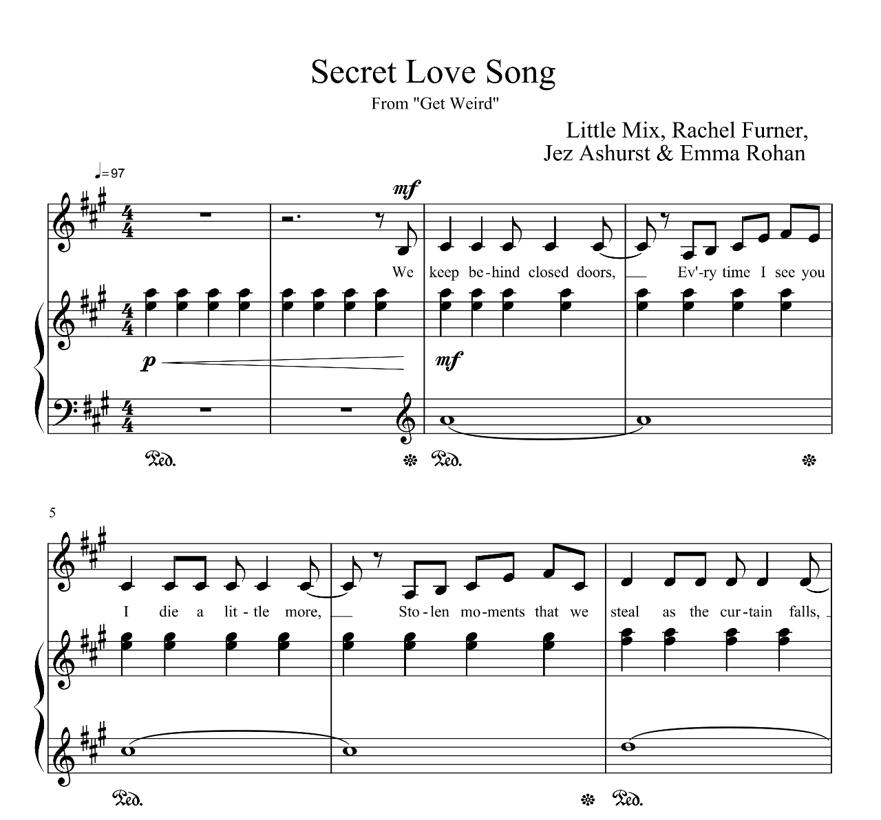 Secret Love Song sheet music