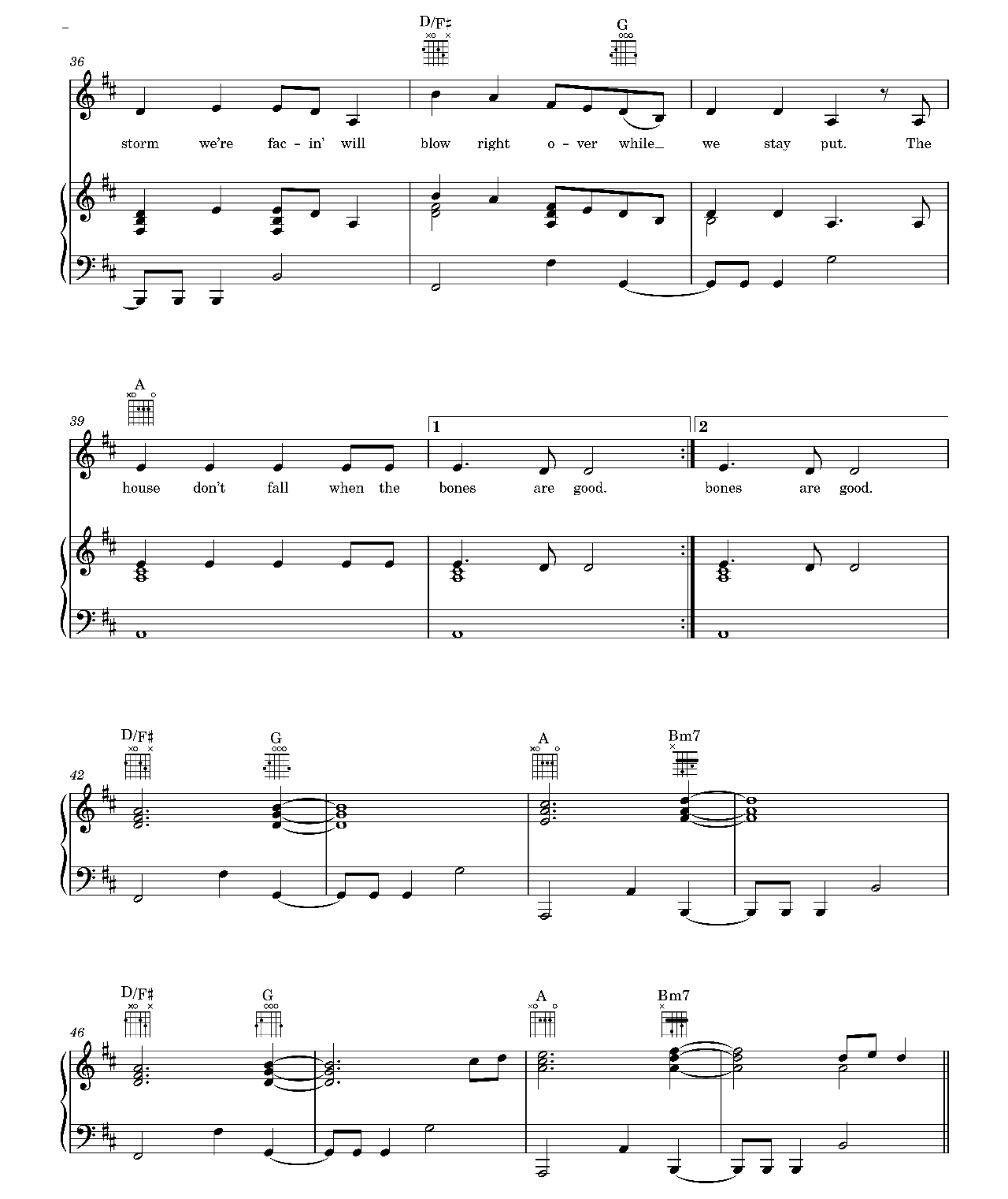 The Bones sheet music 4