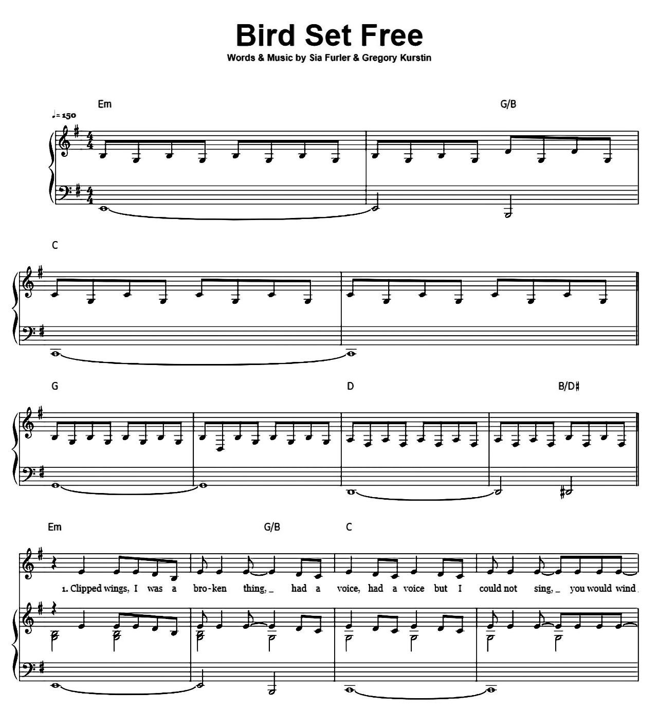 Bird Set Free sheet music