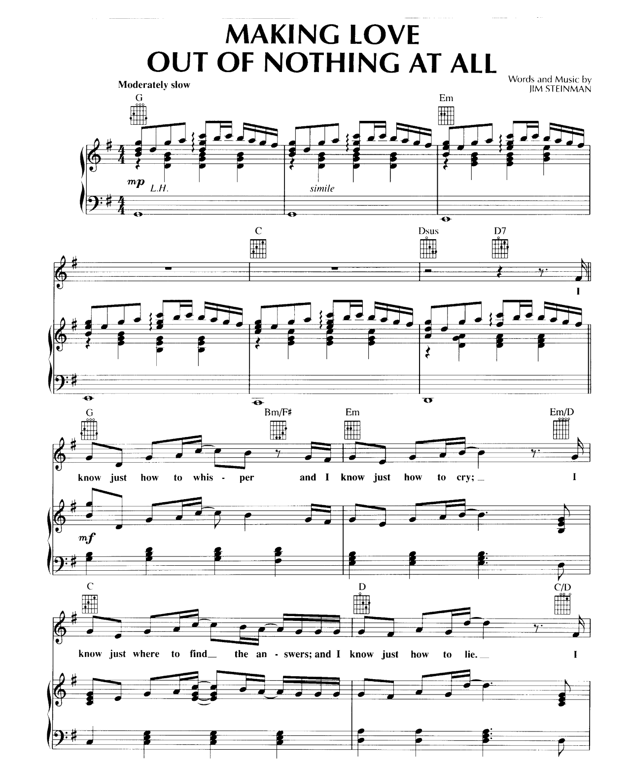 Making Love Out Of Nothing At All sheet music