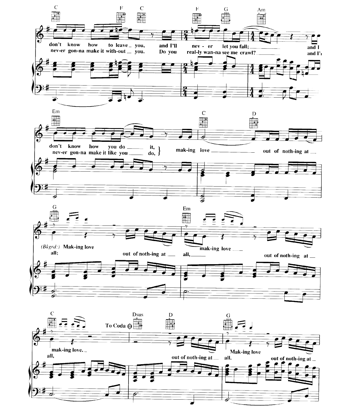 Making Love Out Of Nothing At All sheet music 4