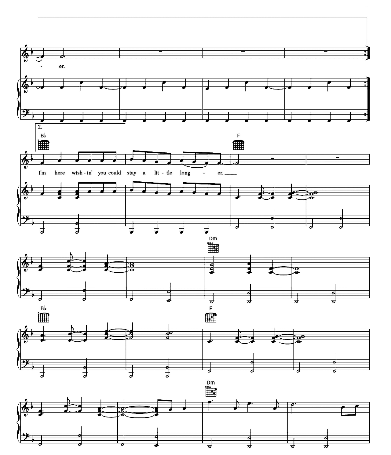 Stay A Little Longer sheet music 4