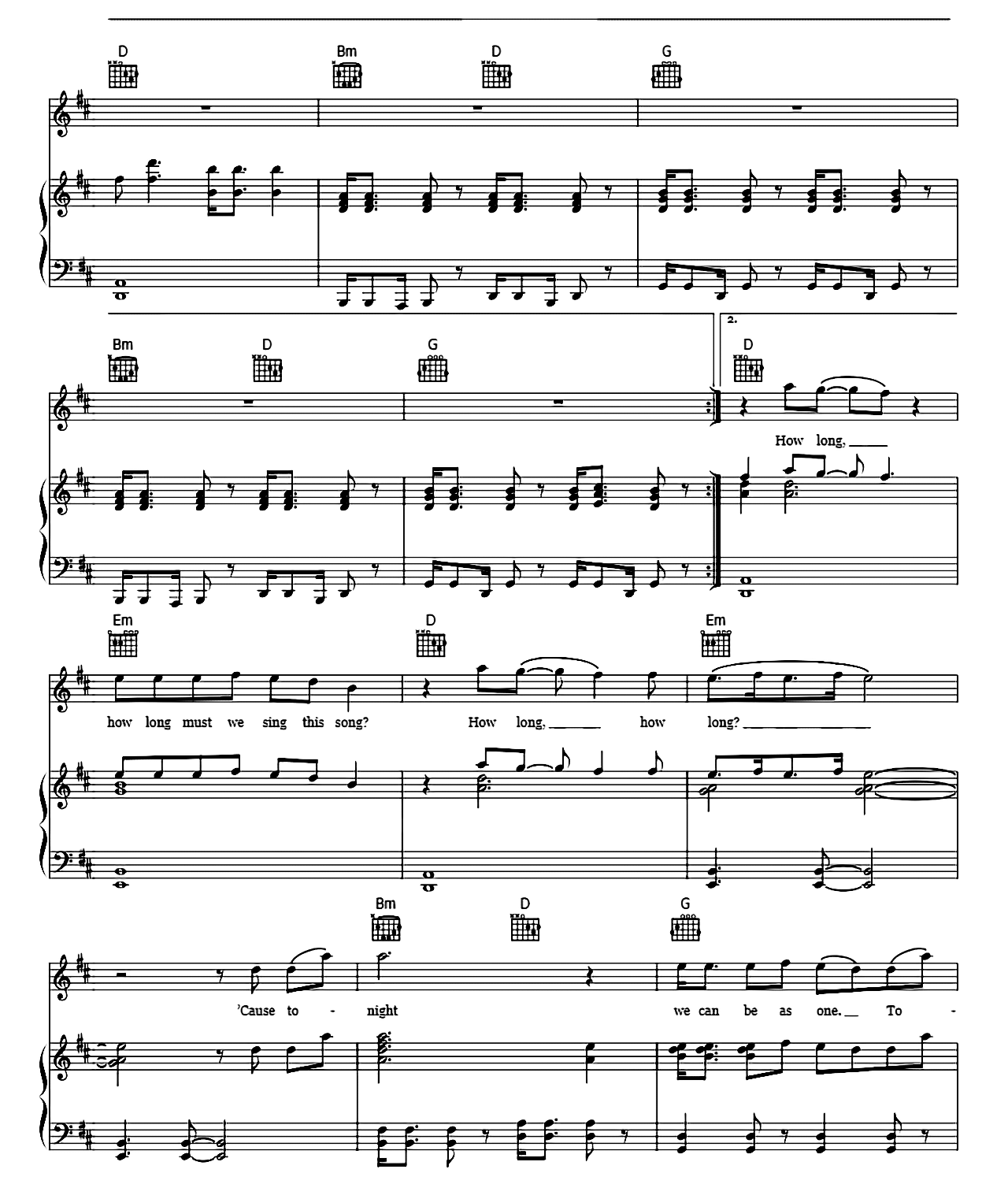 Sunday Bloody Sunday sheet music 4