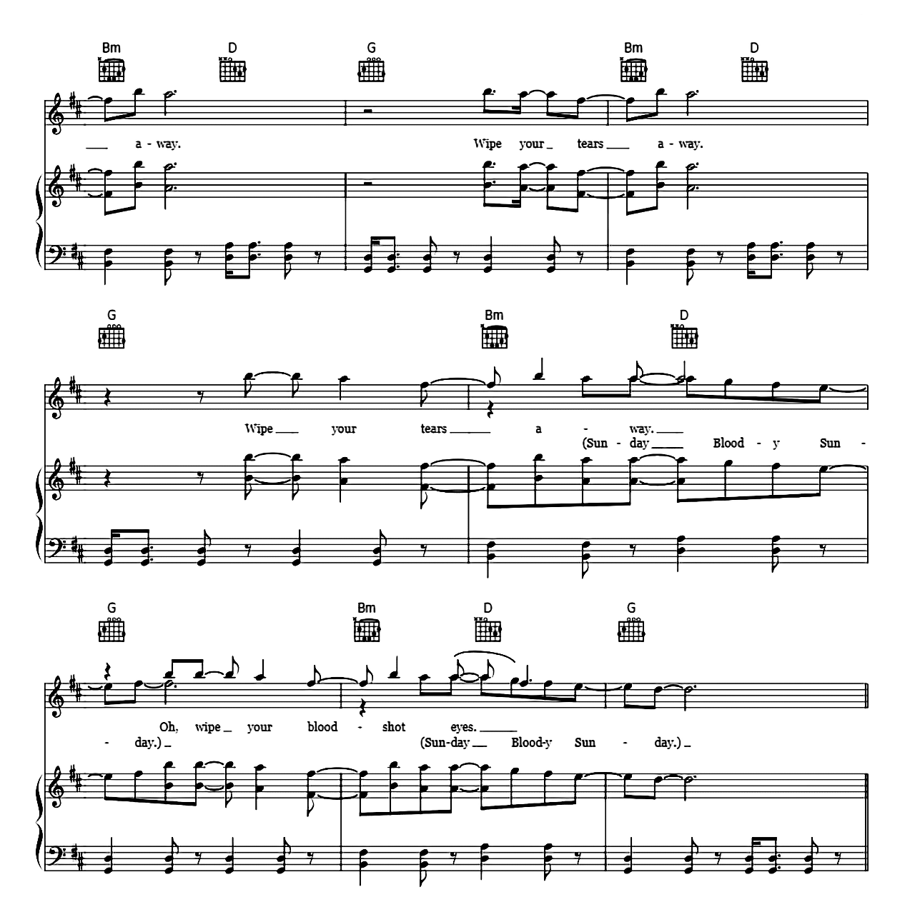 Sunday Bloody Sunday sheet music 6
