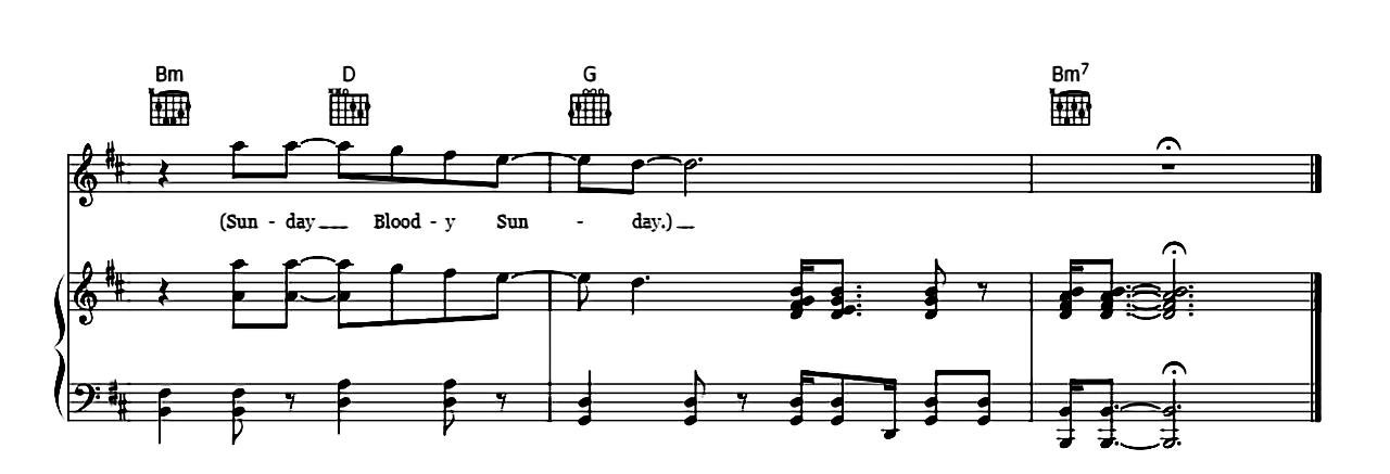 Sunday Bloody Sunday sheet music 9