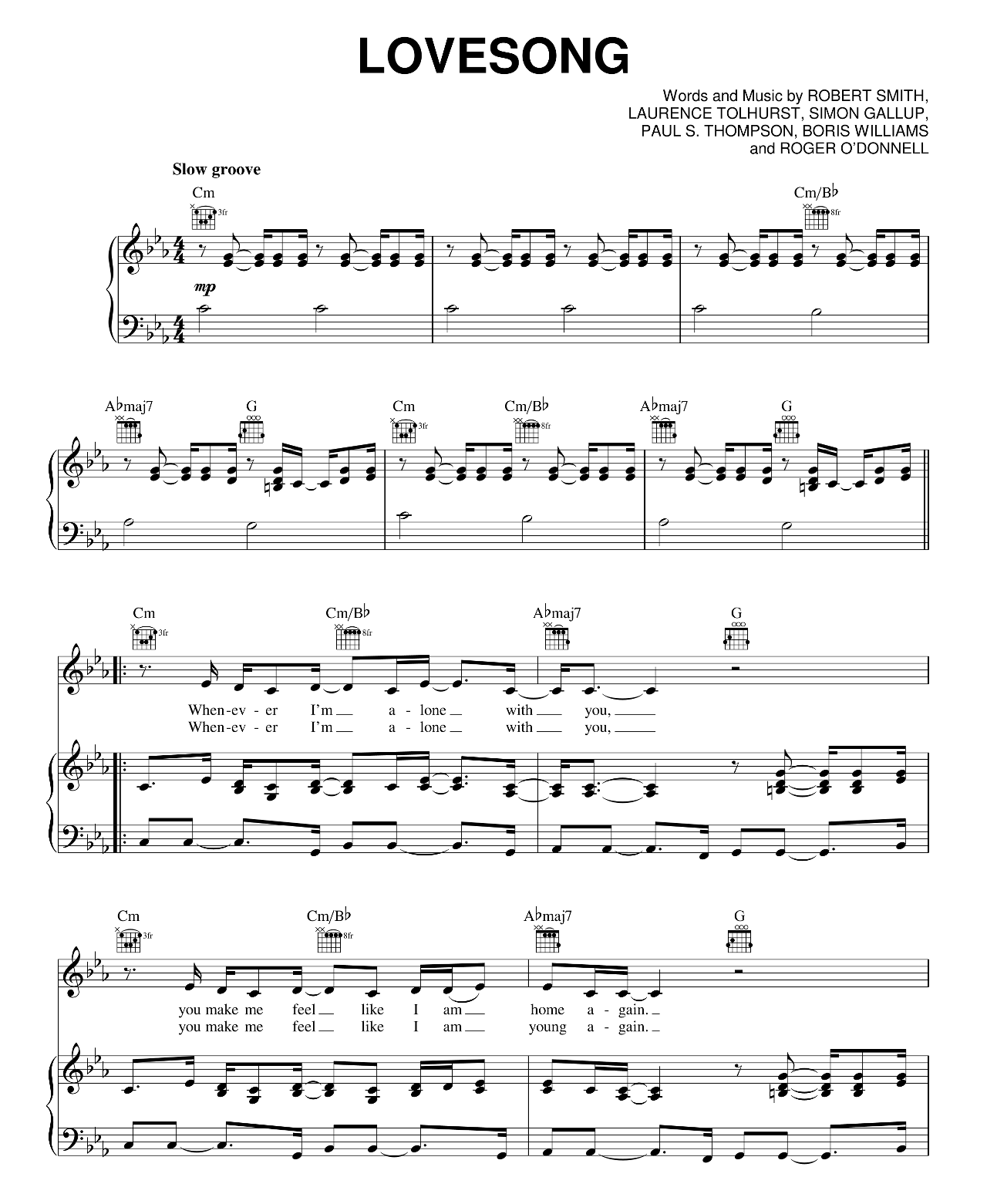 Lovesong sheet music