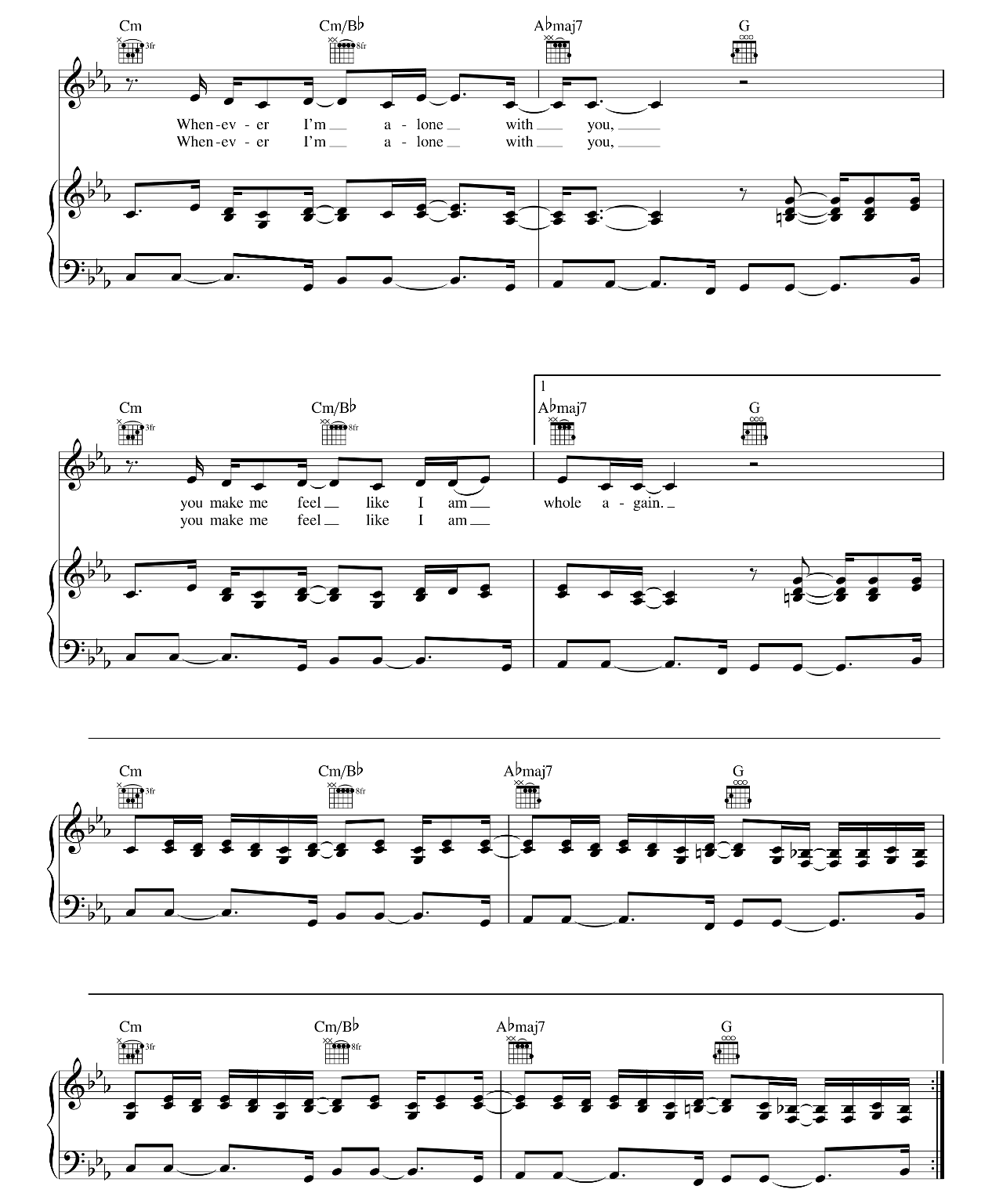 Lovesong sheet music 2