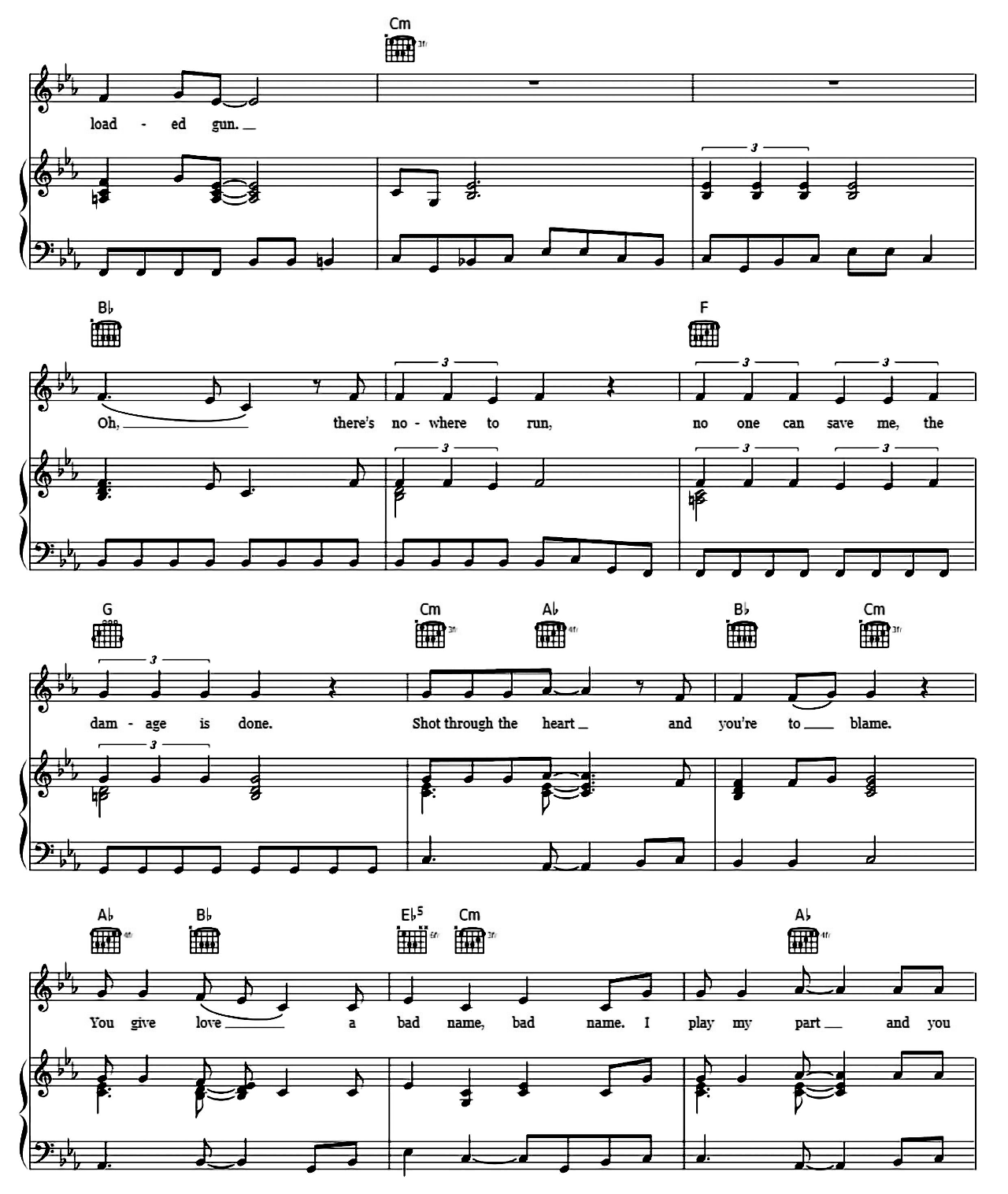 You Give Love A Bad Name sheet music 3