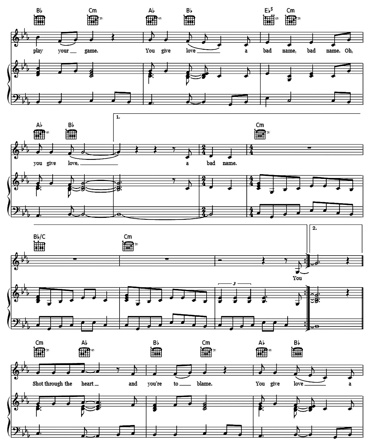 You Give Love A Bad Name sheet music 4